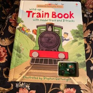 WINDUP TRAIN BOOK W/ 1 TRAIN 3 TRACKS & STORIES APPLE FARM YARD SEA SHORE TALES